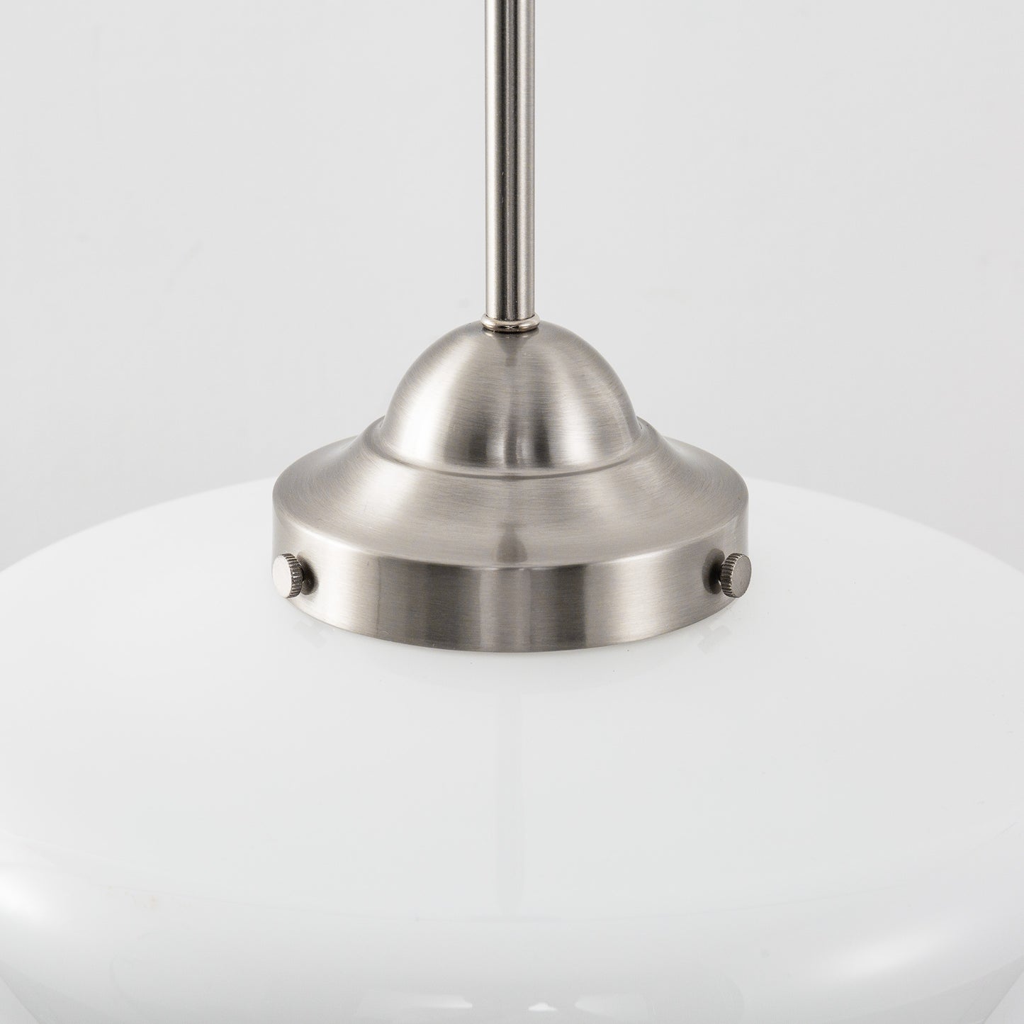 Farmhouse 1-Light Brushed Nickel Pendant Light with Milk White Frosted Glass Shade for Kitchen, Hallway, and Entryway