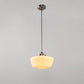 Farmhouse 1-Light Brushed Nickel Pendant Light with Milk White Frosted Glass Shade for Kitchen, Hallway, and Entryway
