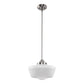 Farmhouse 1-Light Brushed Nickel Pendant Light with Milk White Frosted Glass Shade for Kitchen, Hallway, and Entryway