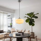 Farmhouse 1-Light Brushed Nickel Pendant Light with Milk White Frosted Glass Shade for Kitchen, Hallway, and Entryway