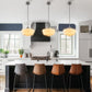 Farmhouse 1-Light Brushed Nickel Pendant Light with Milk White Frosted Glass Shade for Kitchen, Hallway, and Entryway