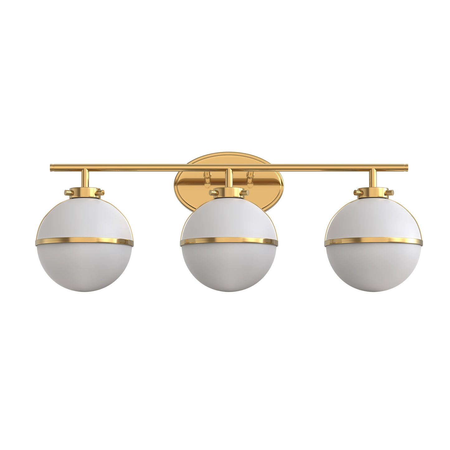 24 in. Modern 3-Light Bathroom Vanity Light with Farmhouse Heritage Brass Globe Shade