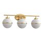24 in. Modern 3-Light Bathroom Vanity Light with Farmhouse Heritage Brass Globe Shade