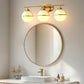 24 in. Modern 3-Light Bathroom Vanity Light with Farmhouse Heritage Brass Globe Shade