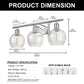 23 in. 3-Light Brushed Nickel Vanity Light with Clear Globe Glass Shades for Vanity or Powder Room