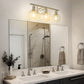 23 in. 3-Light Brushed Nickel Vanity Light with Clear Globe Glass Shades for Vanity or Powder Room