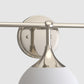 27 in. Modern 3-Light Brushed Nickel Vanity Light   Bathroom Lighting with Soft White Glass for Bathroom