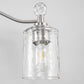 24 in. 3-Light Brushed Nickel Bathroom Vanity Light with Crystal Accents and Clear Hammered Glass Shades