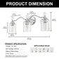 24 in. 3-Light Brushed Nickel Bathroom Vanity Light with Crystal Accents and Clear Hammered Glass Shades