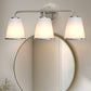 23 in. Modern 3-Light Brushed Nickel Vanity Light with Soft White Glass for Bathroom