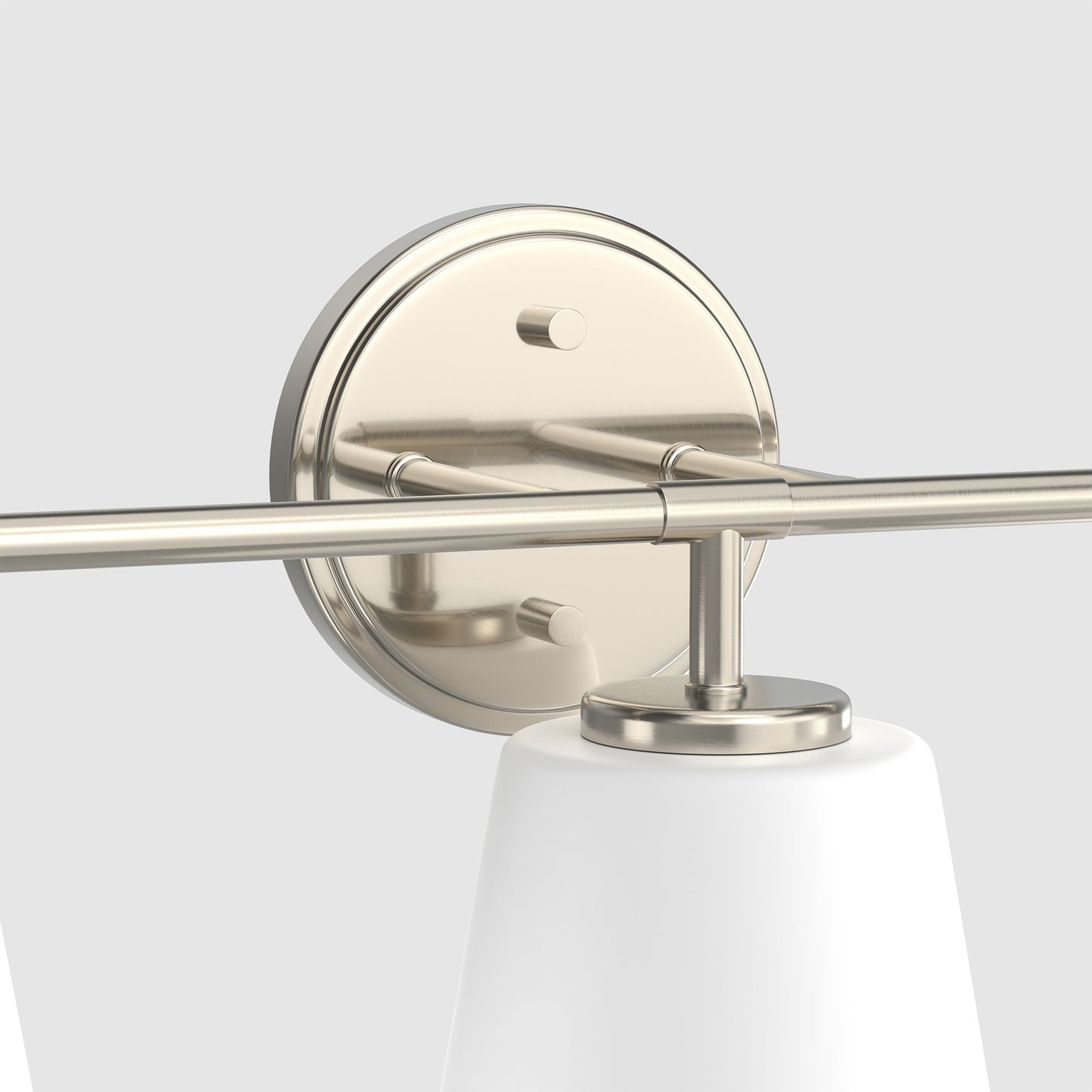 23 in. Modern 3-Light Brushed Nickel Vanity Light with Soft White Glass for Bathroom