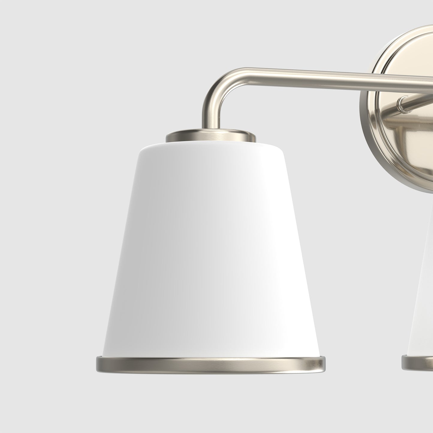 23 in. Modern 3-Light Brushed Nickel Vanity Light with Soft White Glass for Bathroom