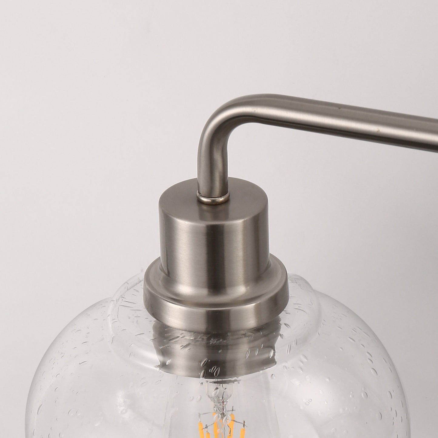 27 in. 3-Light Brushed Nickel Vanity Light with Clear Bubble Glass Shades, Bathroom Wall Sconce for Vanity or Mirror