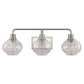 27 in. 3-Light Brushed Nickel Vanity Light with Clear Bubble Glass Shades, Bathroom Wall Sconce for Vanity or Mirror