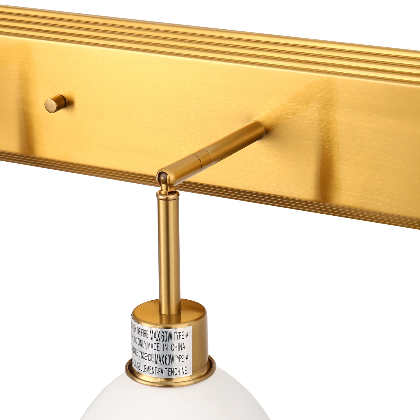 26 in. 3-Light Gold Bathroom Vanity Light with White Shades, Modern Wall Sconce for Bathroom, Vanity