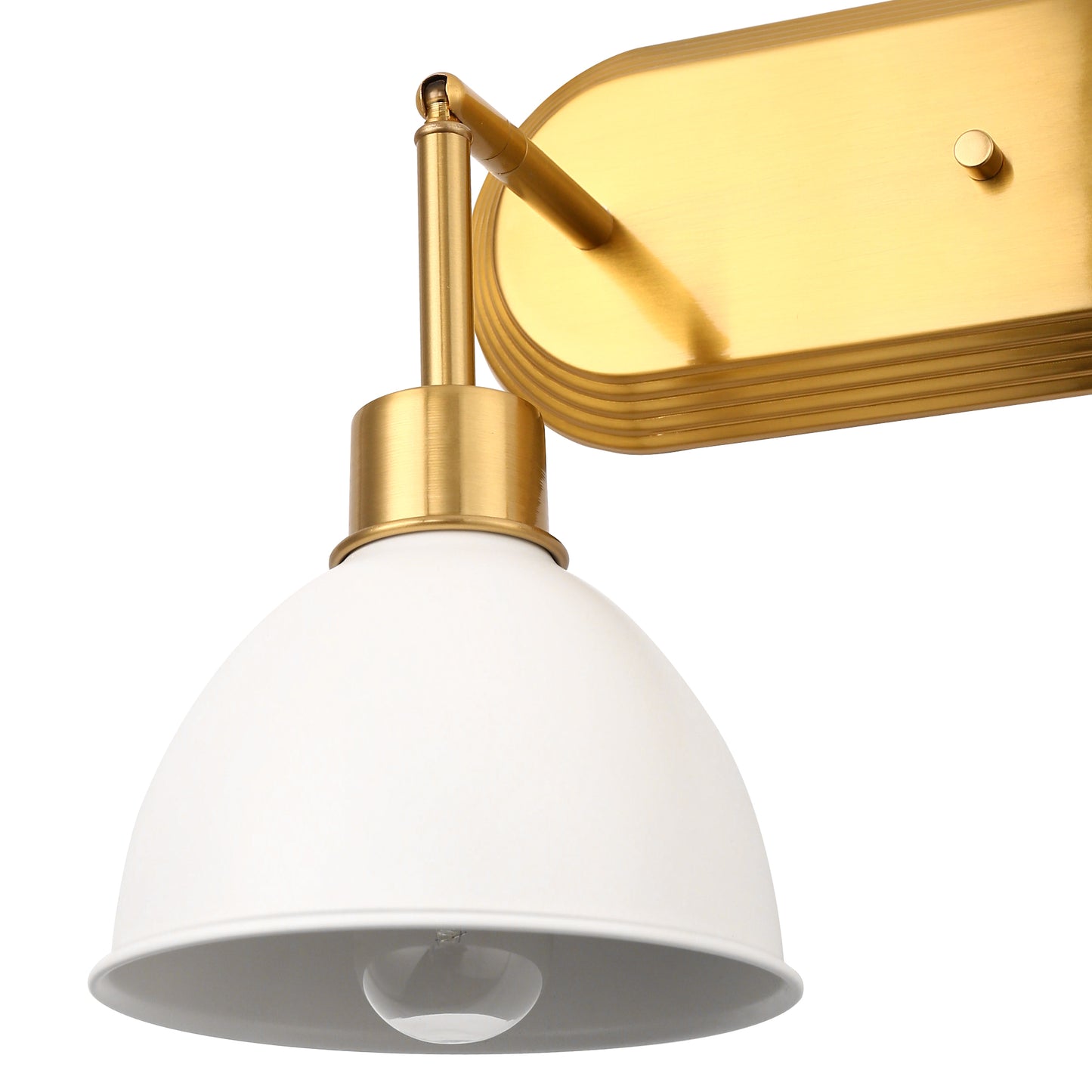 26 in. 3-Light Gold Bathroom Vanity Light with White Shades, Modern Wall Sconce for Bathroom, Vanity