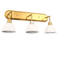 26 in. 3-Light Gold Bathroom Vanity Light with White Shades, Modern Wall Sconce for Bathroom, Vanity