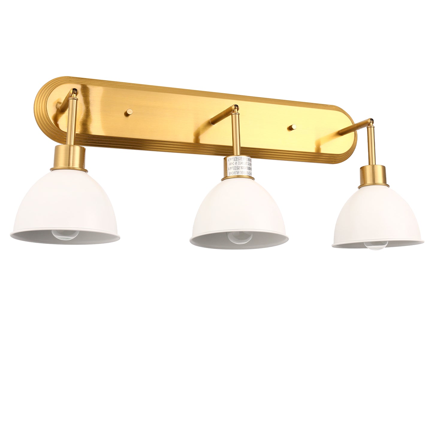 26 in. 3-Light Gold Bathroom Vanity Light with White Shades, Modern Wall Sconce for Bathroom, Vanity