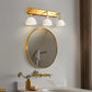 26 in. 3-Light Gold Bathroom Vanity Light with White Shades, Modern Wall Sconce for Bathroom, Vanity