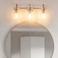 24 in. 3-Light Brushed Nickel Vanity Light with Crackle Glass Shades Modern Bathroom Wall Sconce for Vanity, Mirror