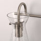 24 in. 3-Light Brushed Nickel Vanity Light with Crackle Glass Shades Modern Bathroom Wall Sconce for Vanity, Mirror