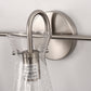 24 in. 3-Light Brushed Nickel Vanity Light with Crackle Glass Shades Modern Bathroom Wall Sconce for Vanity, Mirror