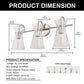 24 in. 3-Light Brushed Nickel Vanity Light with Crackle Glass Shades Modern Bathroom Wall Sconce for Vanity, Mirror