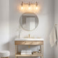 24 in. 3-Light Brushed Nickel Vanity Light with Crackle Glass Shades Modern Bathroom Wall Sconce for Vanity, Mirror