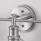 24 in. 3-Light Brushed Nickel Vanity Light with Clear Glass Globe Shades Modern Bathroom Lighting