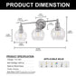 24 in. 3-Light Brushed Nickel Vanity Light with Clear Glass Globe Shades Modern Bathroom Lighting