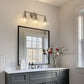 24 in. 3-Light Brushed Nickel Vanity Light with Clear Glass Globe Shades Modern Bathroom Lighting