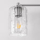 20 in. 3-Light Bathroom Vanity Light, Polished Nickel with Clear Seedy Glass Shades, Dimmable Fixture
