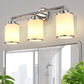 17 in. 3-Light Chrome Vanity Light with Frosted Glass Shades, Modern Bathroom Wall Sconce for Vanity, Mirror