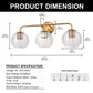 Modern 25 in. 3-Light Gold Vanity Light Fixture with Globe Textured Glass Shades for Over Mirror and Bathroom