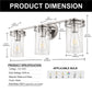 24 in. 3-Light Brushed Nickel Vanity Light with Industrial Glass Shades for Bathroom