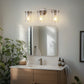 24 in. 3-Light Brushed Nickel Vanity Light with Industrial Glass Shades for Bathroom