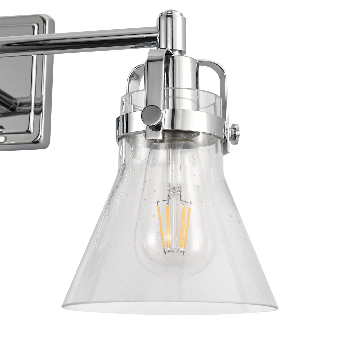 22 in. 3-Light Brushed Nickel Vanity Light for Bright, Affordable Bathroom Lighting，Cone Shade