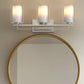 22 in. Industrial Brushed Nickel 3-Light Vanity Light, Clear Glass Shades and Sleek Design for Bathroom