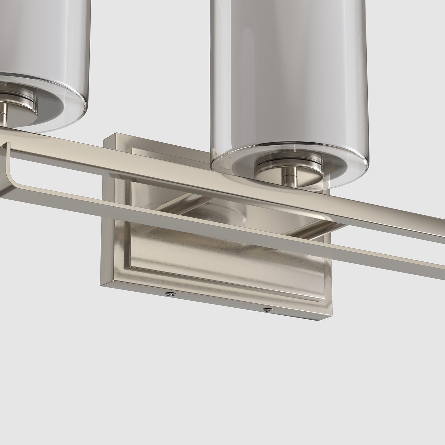 22 in. Industrial Brushed Nickel 3-Light Vanity Light, Clear Glass Shades and Sleek Design for Bathroom