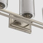 22 in. Industrial Brushed Nickel 3-Light Vanity Light, Clear Glass Shades and Sleek Design for Bathroom