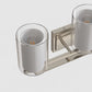 22 in. Industrial Brushed Nickel 3-Light Vanity Light, Clear Glass Shades and Sleek Design for Bathroom