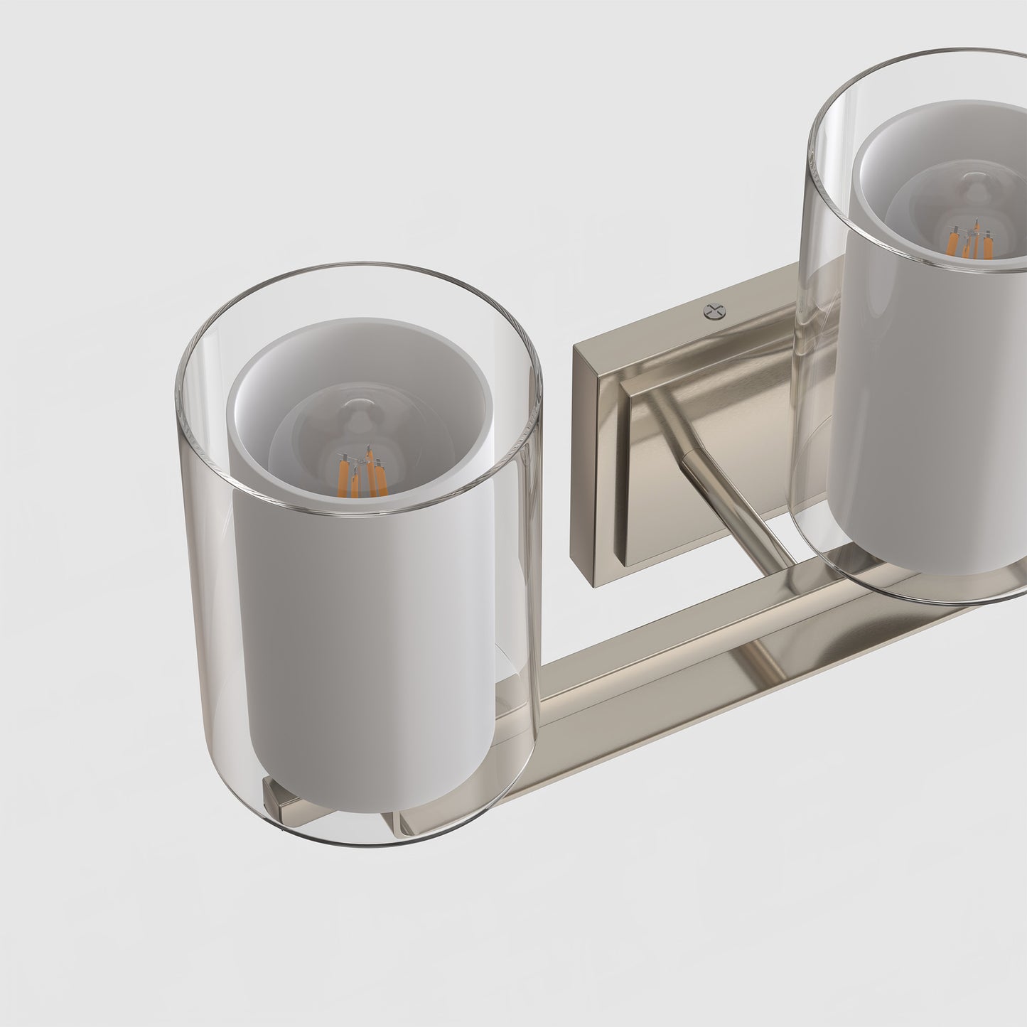 22 in. Industrial Brushed Nickel 3-Light Vanity Light, Clear Glass Shades and Sleek Design for Bathroom