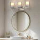22 in. Industrial Brushed Nickel 3-Light Vanity Light, Clear Glass Shades and Sleek Design for Bathroom