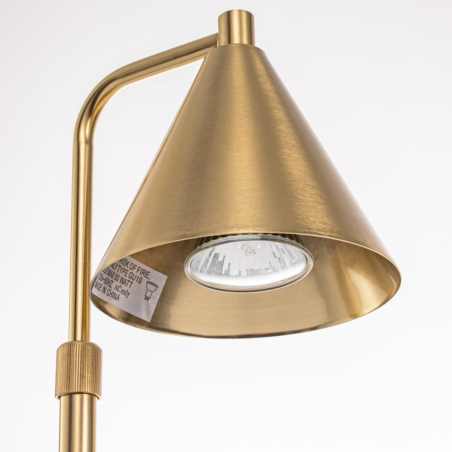 11 in. Sleek Adjustable Gold Desk Lamp - Modern Bedside Table Task and Reading Wax Melting Lampfor Bedroom or Office