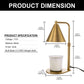 11 in. Sleek Adjustable Gold Desk Lamp - Modern Bedside Table Task and Reading Wax Melting Lampfor Bedroom or Office