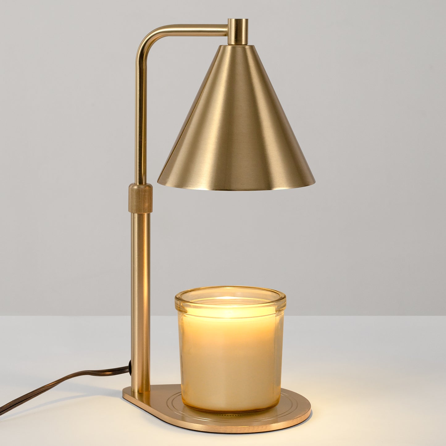 11 in. Sleek Adjustable Gold Desk Lamp - Modern Bedside Table Task and Reading Wax Melting Lampfor Bedroom or Office