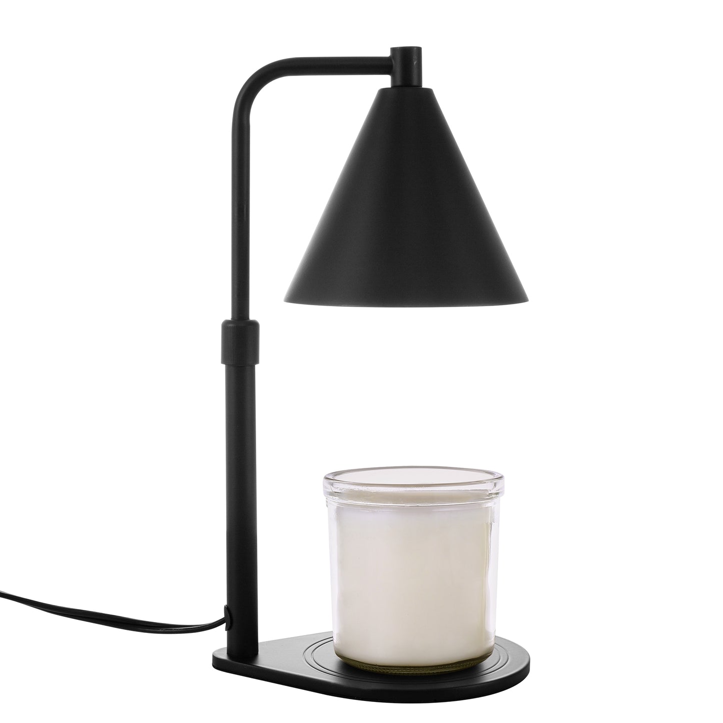 YANSUN 10.82 in. Black Barn-Style Wax Warmer Desk Lamp with 2 GU10 Bulbs Included Dimmable Timer 2-4-8H Scented Melter Light