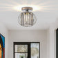7 in. 1-Light Brushed Nickel Modern Semi Flush Mount Ceiling Light for Foyer, Entryway, Kitchen, Bedroom, Dining Room