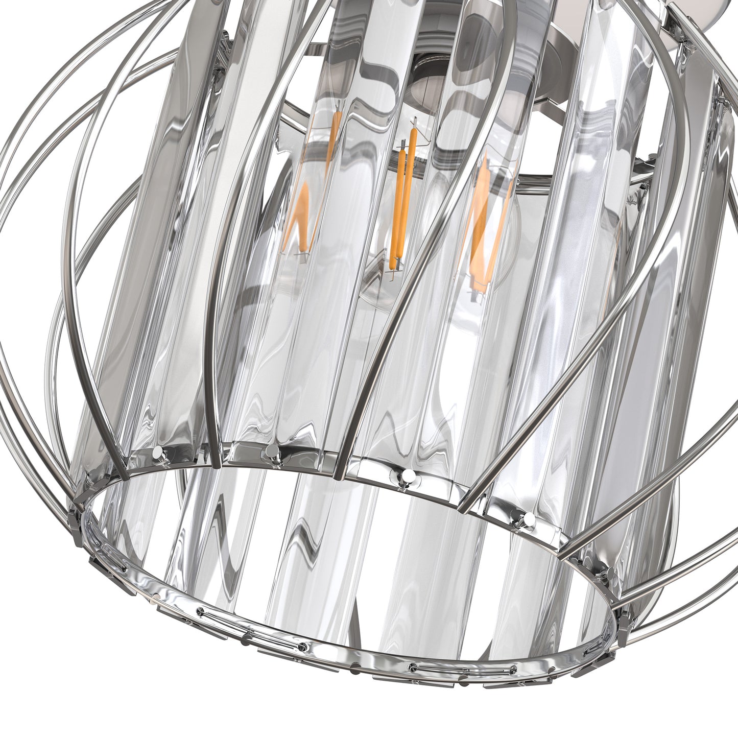 7 in. 1-Light Brushed Nickel Modern Semi Flush Mount Ceiling Light for Foyer, Entryway, Kitchen, Bedroom, Dining Room