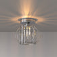 7 in. 1-Light Brushed Nickel Modern Semi Flush Mount Ceiling Light for Foyer, Entryway, Kitchen, Bedroom, Dining Room